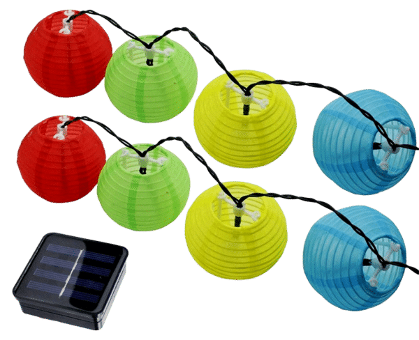 30-LED Solcelle Lyskæde i Rispapir - Flerfarvet