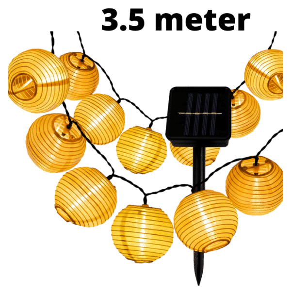Solcelle LED lyskæde m. Lanterner-3.5 Meter