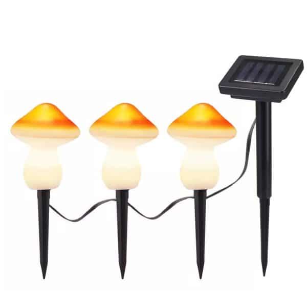 Solcellelampe LED - 3 stk. - svampe